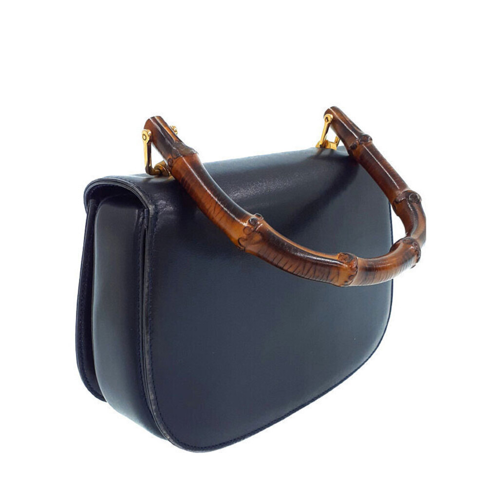 Gucci Leather Handle Top Shoulder Handbag Bamboo Bag